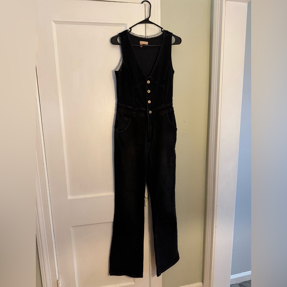 Anthropologie Pilcro Button Down Denim Jumpsuit
